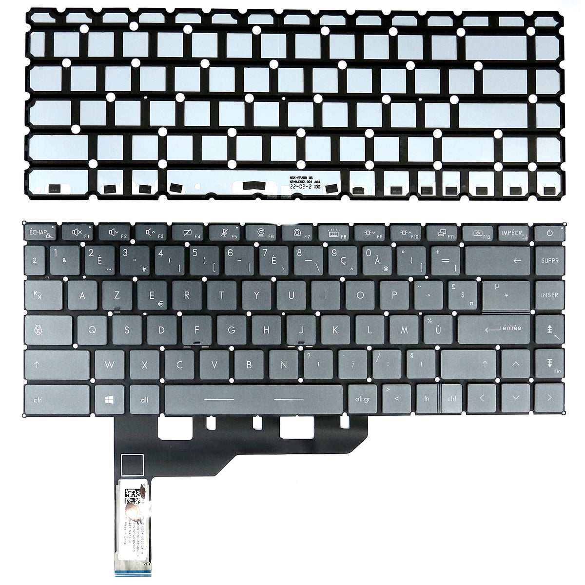 CLAVIER FRANÇAIS AZERTY POUR PC PORTABLE MSI WS66 NSK-FFNBN - 9Z.NJ2BN.N1D