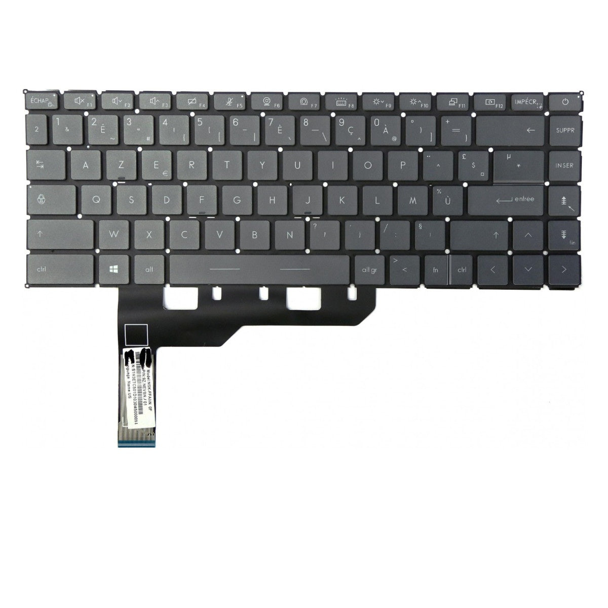 CLAVIER FRANÇAIS AZERTY POUR PC PORTABLE MSI MODERN 15-A11M / 15-A11MU / 15-A11SB / 15-A11SBU - NSK-FFABN / 9Z.NEVBN.A01