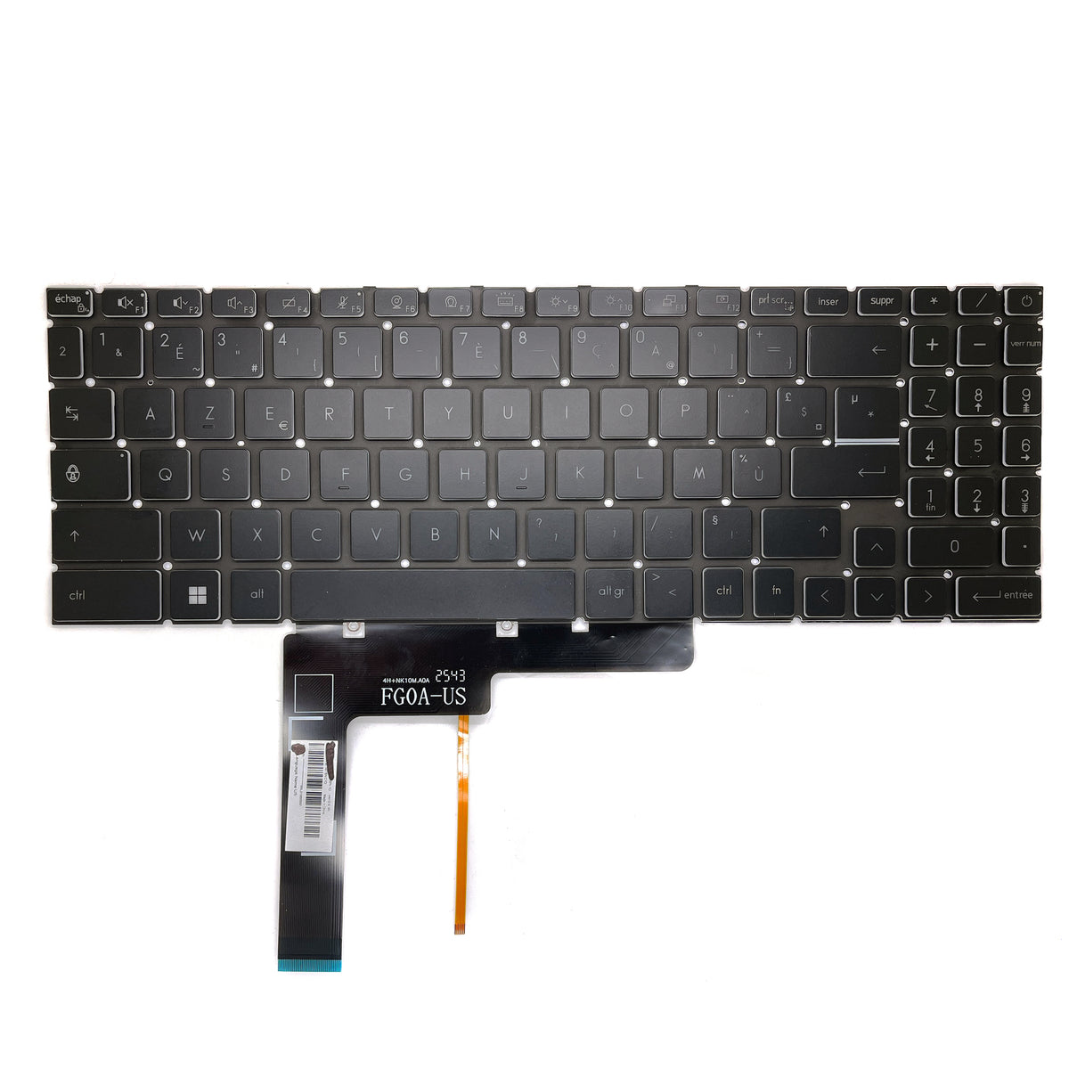 CLAVIER FRANÇAIS AZERTY POUR PC PORTABLE MSI KATANA GF66 / GL66 / GL76 / GF76-3