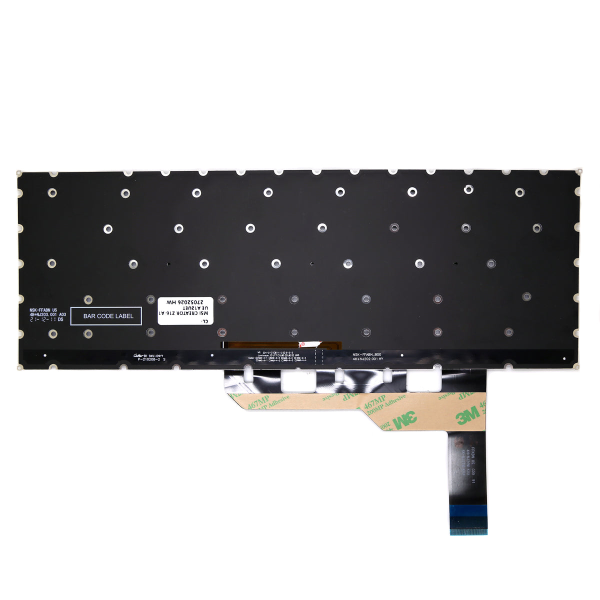 CLAVIER FRANÇAIS AZERTY POUR PC PORTABLE MSI CREATOR Z16 + rétro