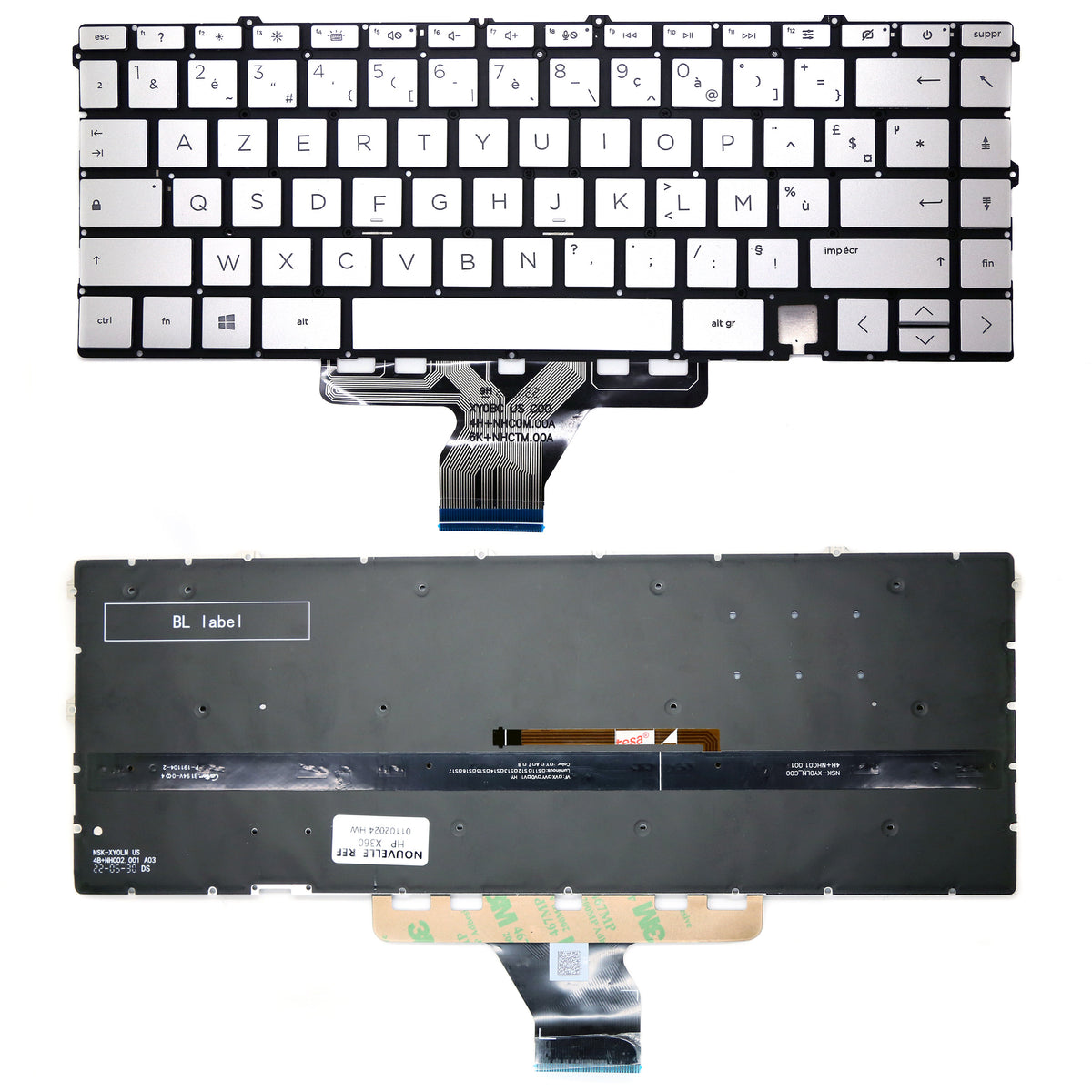 CLAVIER FRANÇAIS AZERTY POUR PC PORTABLE HP ENVY X360 15-ES0000NF / 15-ES0012NF / 15-ES0033NF + rétro-1