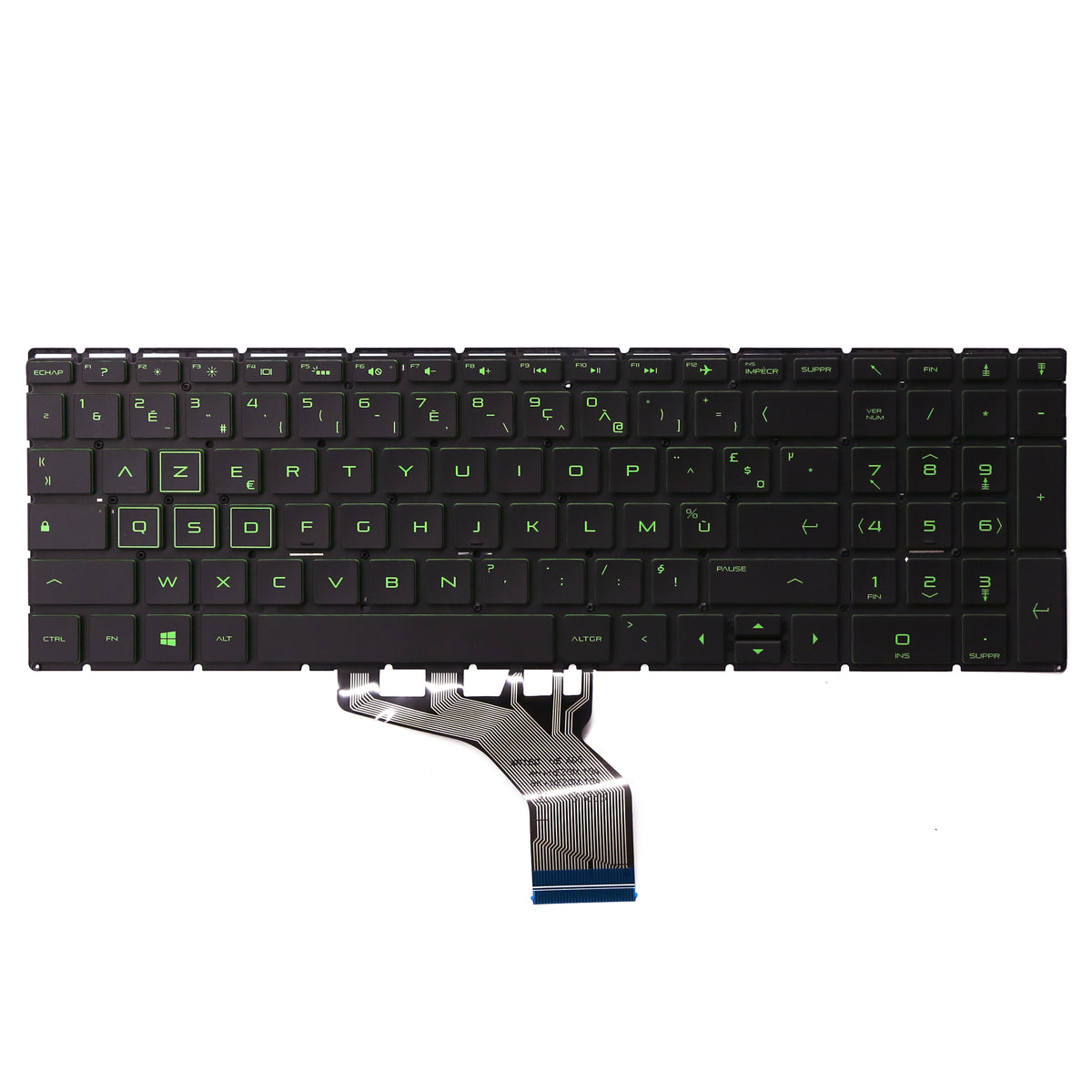 CLAVIER FRANÇAIS AZERTY POUR PC PORTABLE HP PAVILION GAMING 15-DK / 15T-DK / 15-CX / 15-EC / 17-CD - NSK-XN2BC + rétro