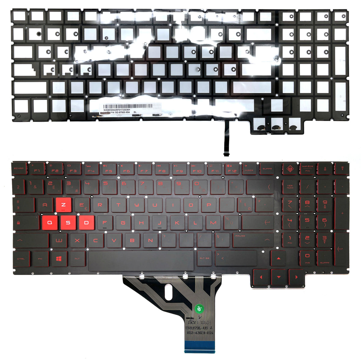 CLAVIER FRANÇAIS AZERTY POUR PC PORTABLE HP OMEN 15-CE / 15-CE000 / 15-CE020CA / 15-CE010CA / 15-CE0US + rétro
