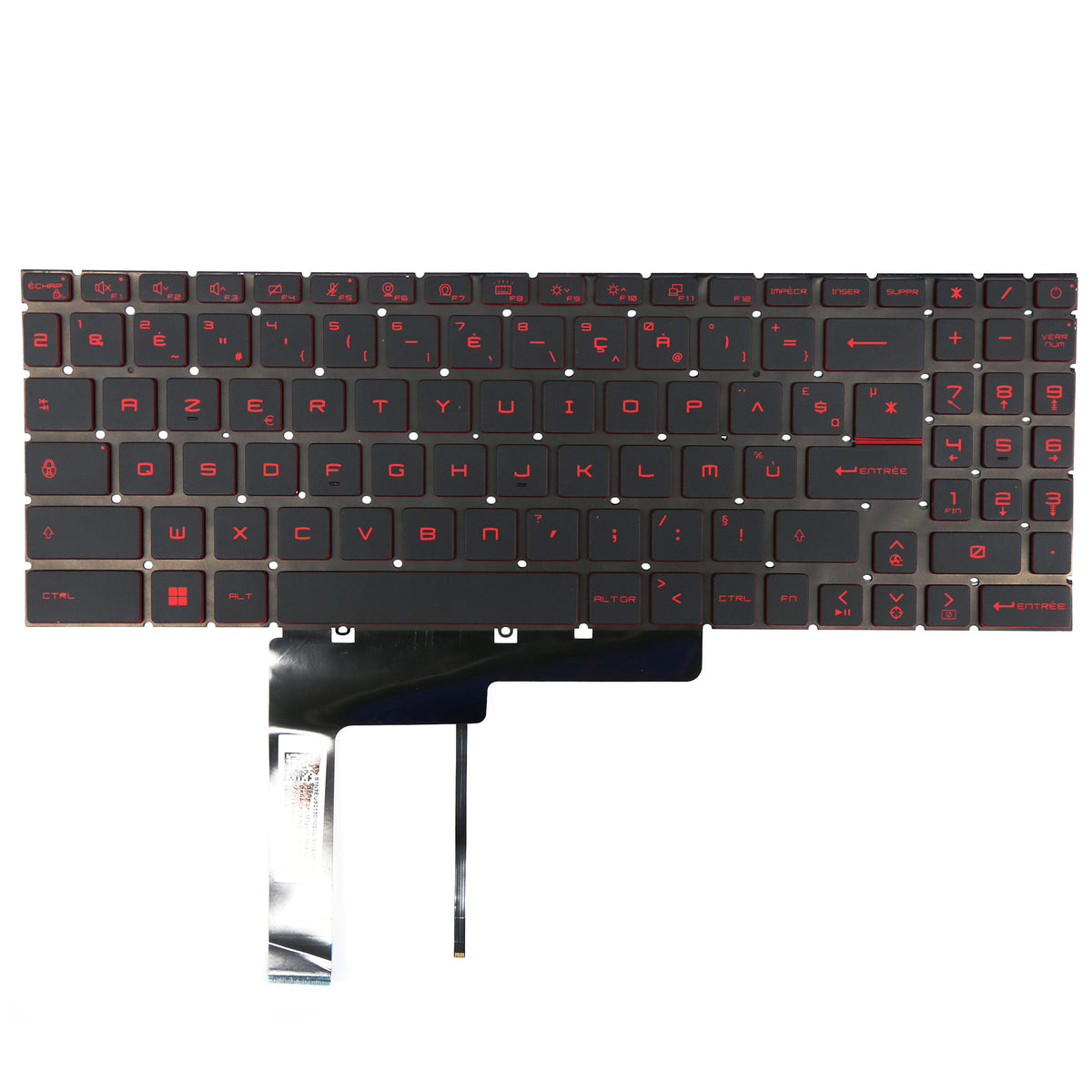 CLAVIER FRANÇAIS AZERTY POUR PC PORTABLE MSI KATANA GF66 / GL66 / GL76 / GF76