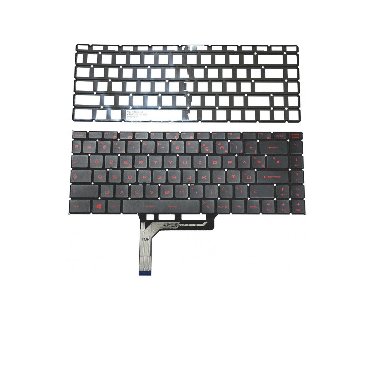 CLAVIER FRANÇAIS AZERTY POUR PC PORTABLE MSI GS65 / GS65VR - NSK-FDABN / 9Z.NEVBN.A01