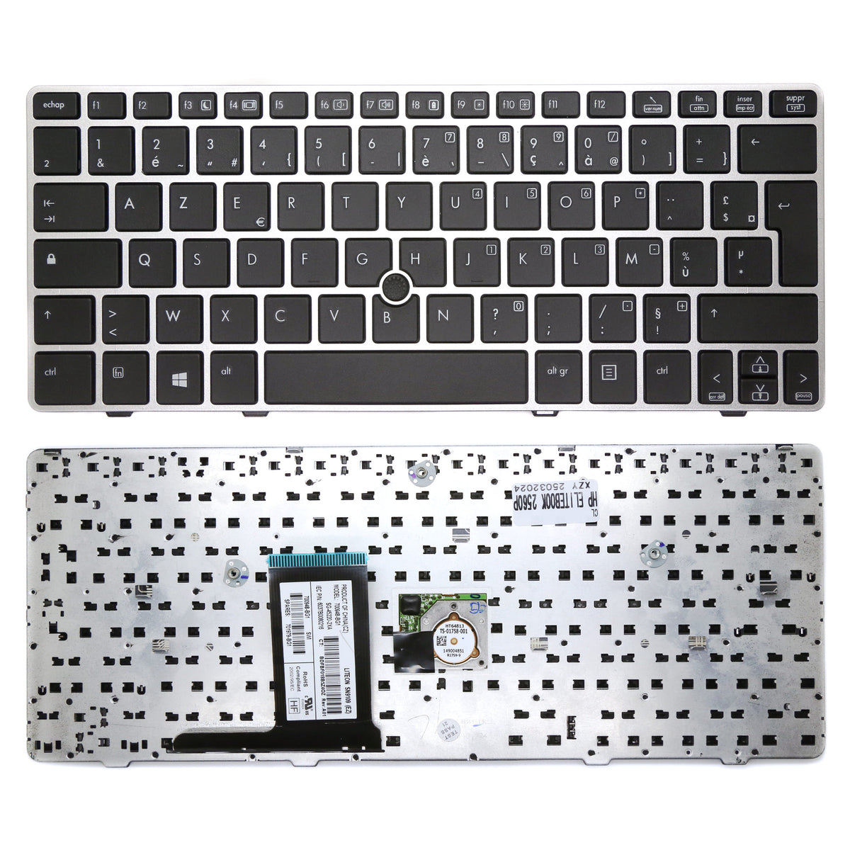CLAVIER FRANÇAIS AZERTY POUR PC PORTABLE HP ELITEBOOK 2570P / 2560P + TRACKPOINT