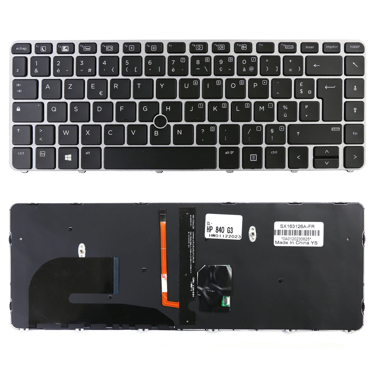 CLAVIER FRANÇAIS AZERTY POUR PC PORTABLE HP ELITEBOOK 745 G3 / 745 G4 / 840 G3 / 840 G4-2
