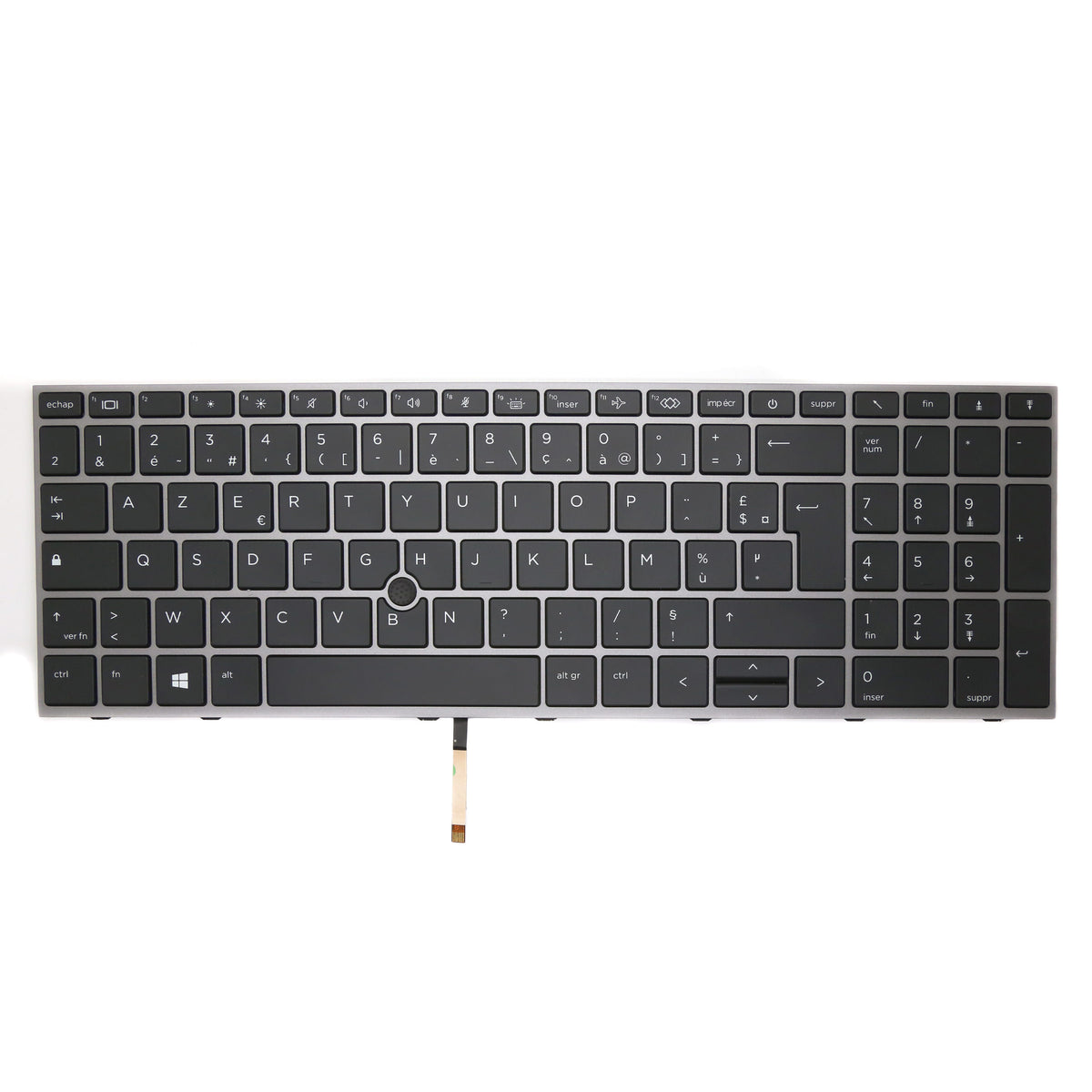 CLAVIER FRANÇAIS AZERTY POUR PC PORTABLE HP ZBook Fury 15 G7 / 15 G8 - L97967-051 / NSK-X01BC + rétro + TRACKPOINT