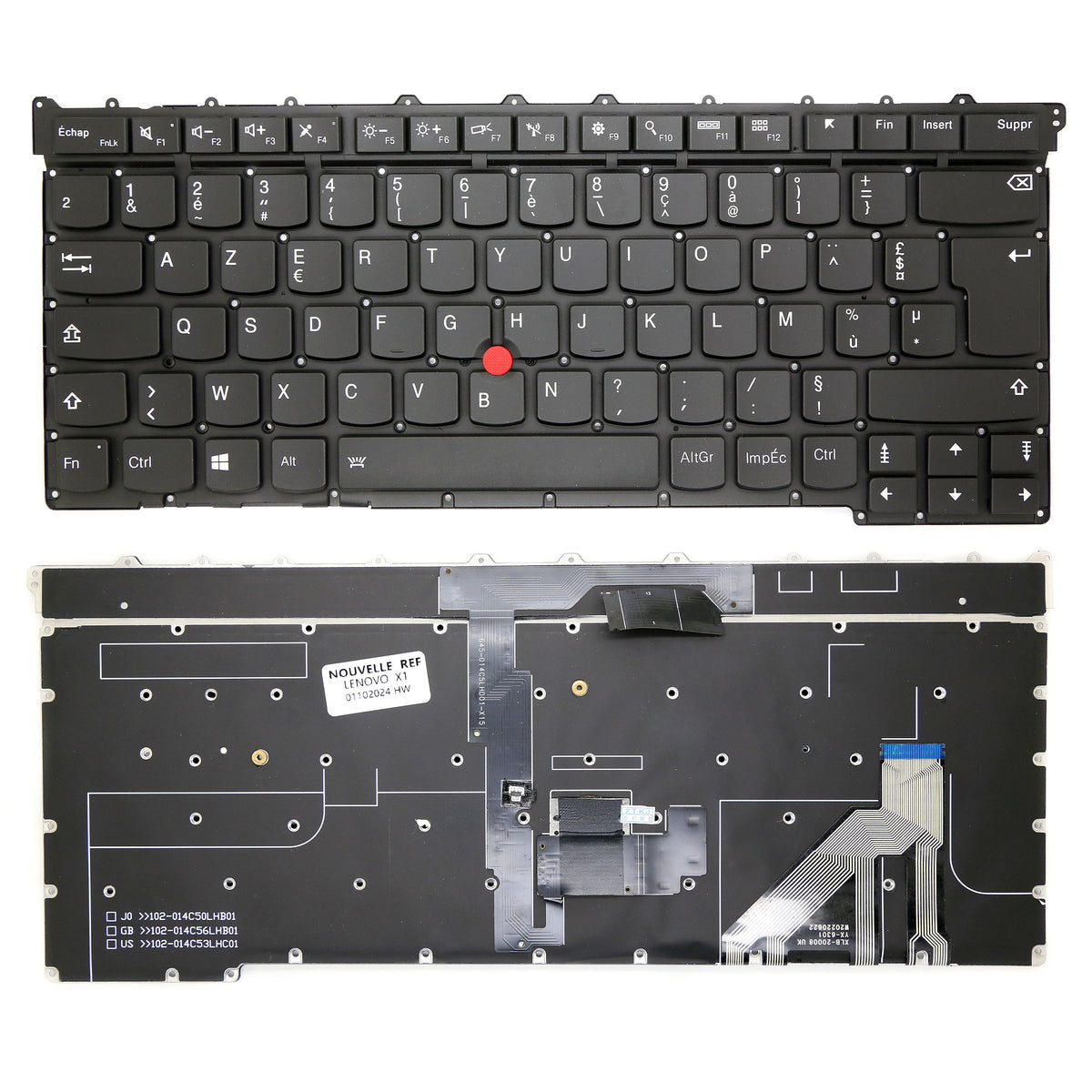 CLAVIER FRANÇAIS AZERTY POUR PC PORTABLE LENOVO THINKPAD X1 CARBON 3RD GEN 3