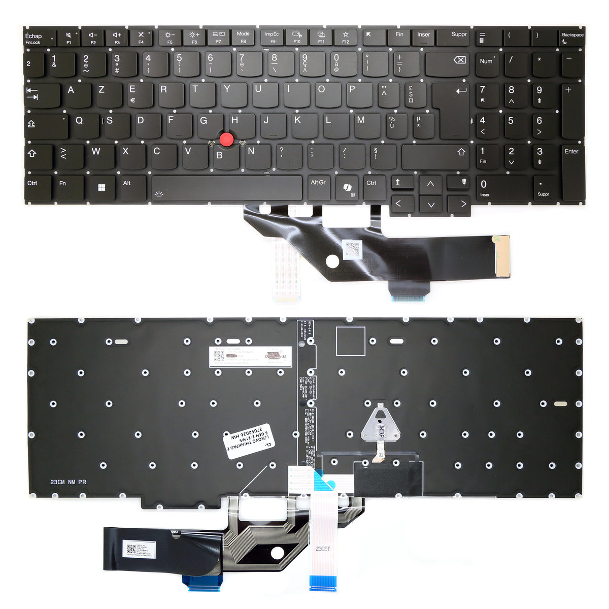 CLAVIER FRANÇAIS AZERTY POUR PC PORTABLE LENOVO THINKPAD E16 GEN 2 - 21M5 21M6 21MA 21MB + rétro-1