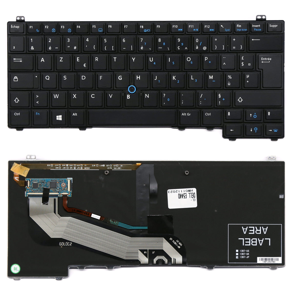 CLAVIER FRANÇAIS AZERTY POUR PC PORTABLE DELL LATITUDE E5440 + rétro + TRACKPOINT