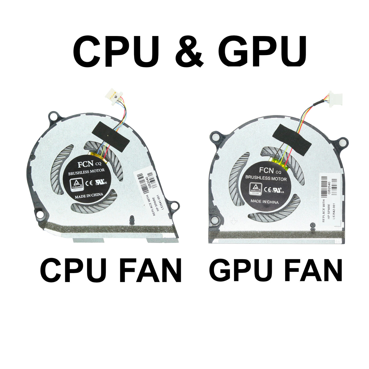 VENTILATEURS CPU & GPU POUR PC PORTABLE HP ENVY X360 15-DS / 15-DR / 15M-DS - L53542-001 / L53541-001 / L53867-001-1