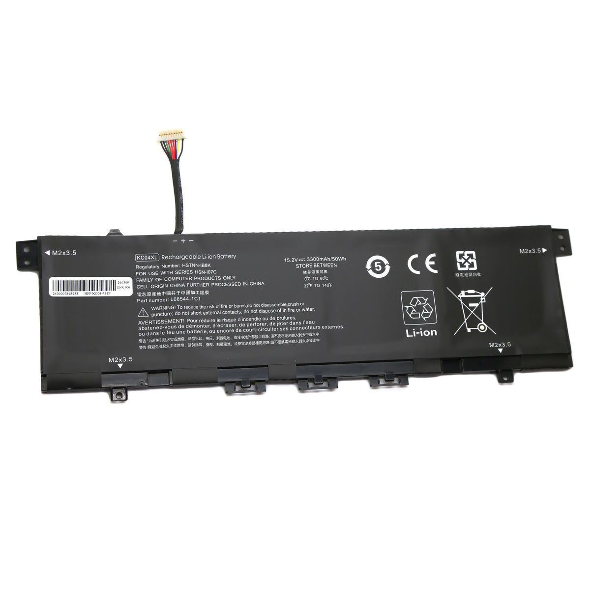 BATTERIE POUR PC PORTABLE HP ENVY x360 13-AG / Envy 13-AH / Envy 13-AQ - HSTNN-DB8P / HSTNN-IB8K / KC04053XL / KC04XL / L08496-855 / L08544-1C1 - 15.2V 3300mAh-1